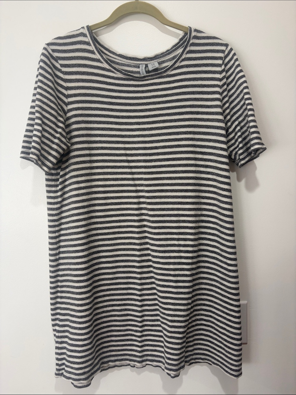 Paraphrase Striped Short Sleeve Dress - Black & White